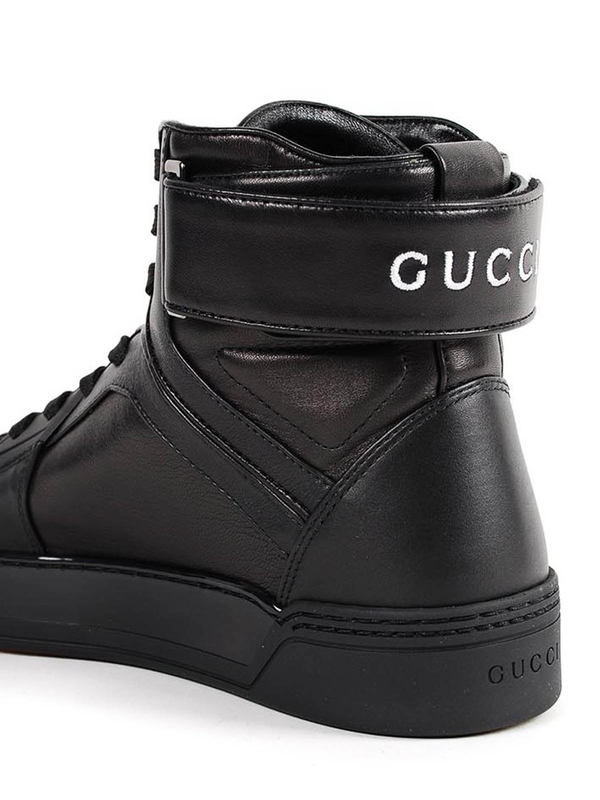 GUCCI BLACK HIGH-TOP CASUAL SNEAKERS