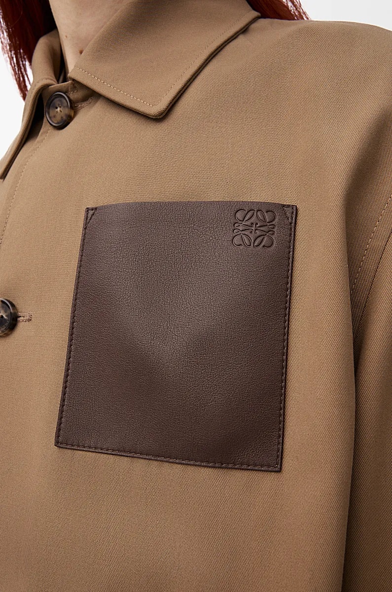 Loewe Cotton Jacket With Contrast Pocket And Front Pockets