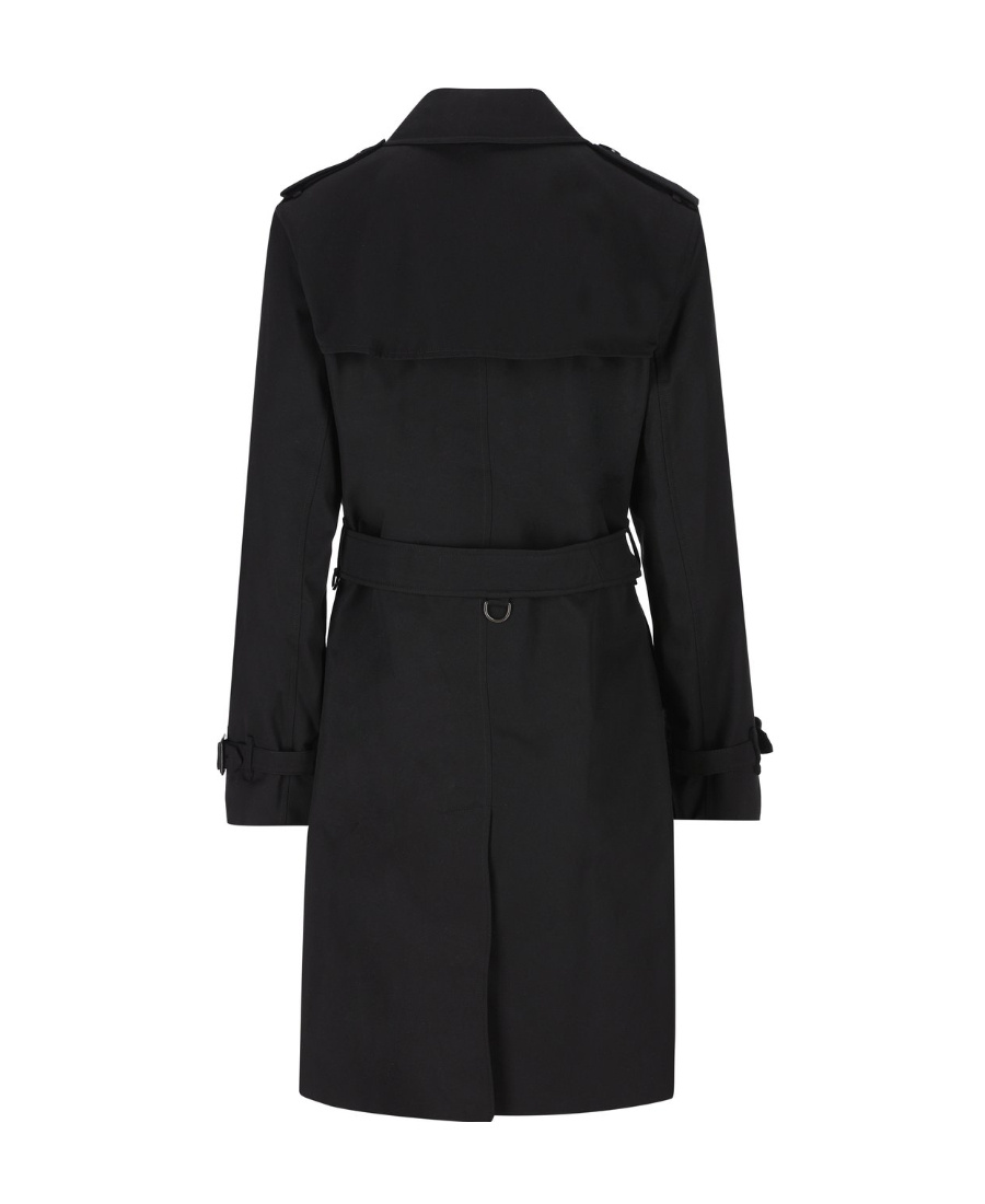 Burberry Double-breasted Cotton Coat In Black
