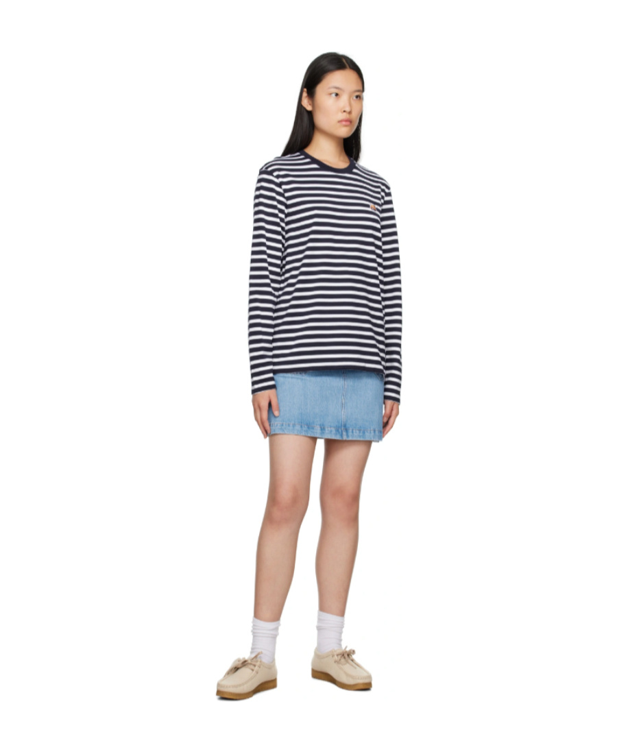MAISON KITSUNÉ STRIPED LONG-SLEEVED T-SHIRT