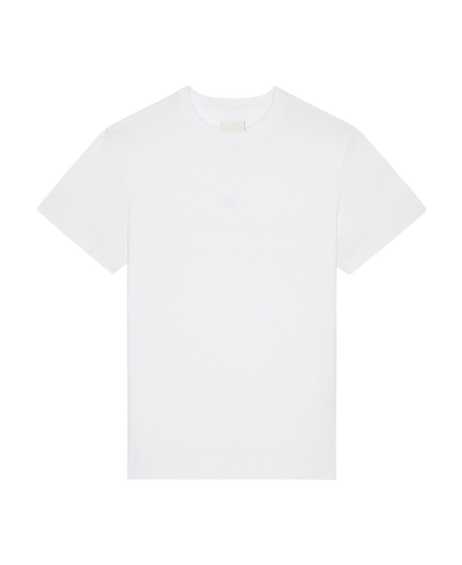 Givenchy 4g-embroidered Cotton T-shirt In White