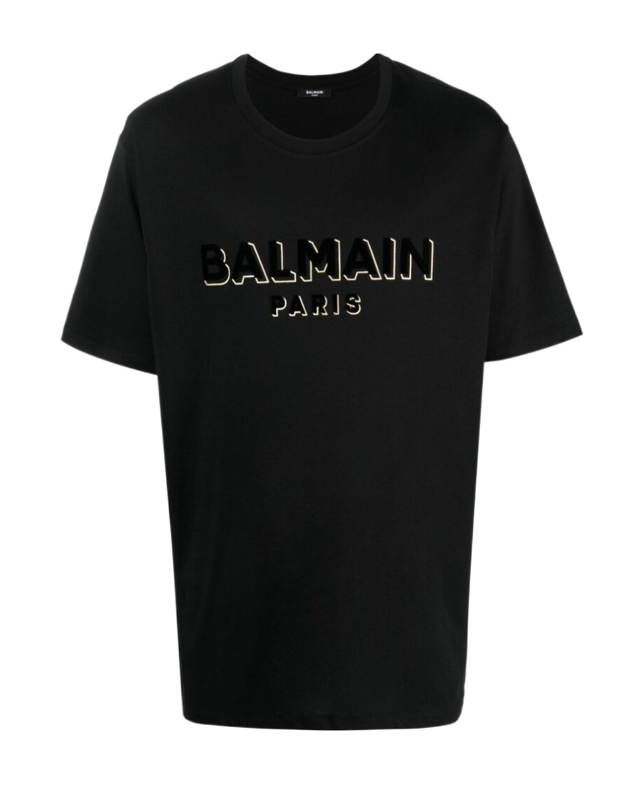 Balmain Logo-print Organic Cotton T-shirt In Black