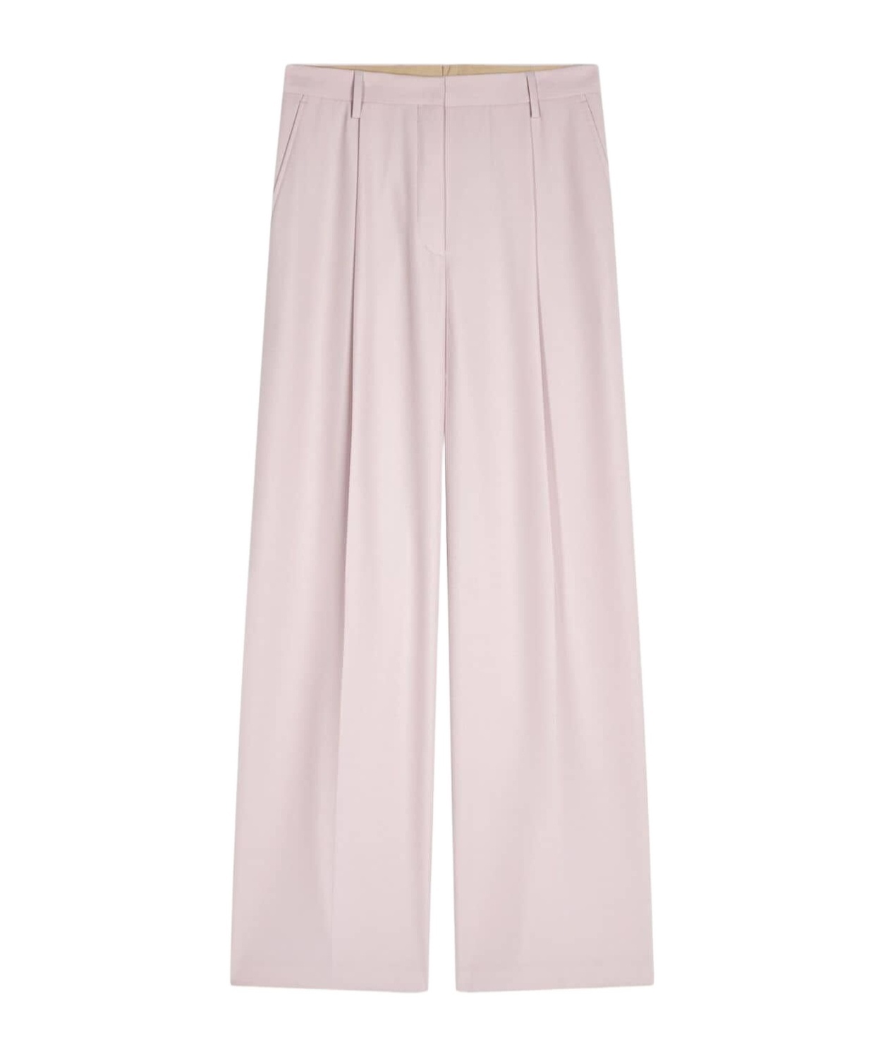 Dries Van Noten Straight Pleated Wide Leg Trousers In Pink