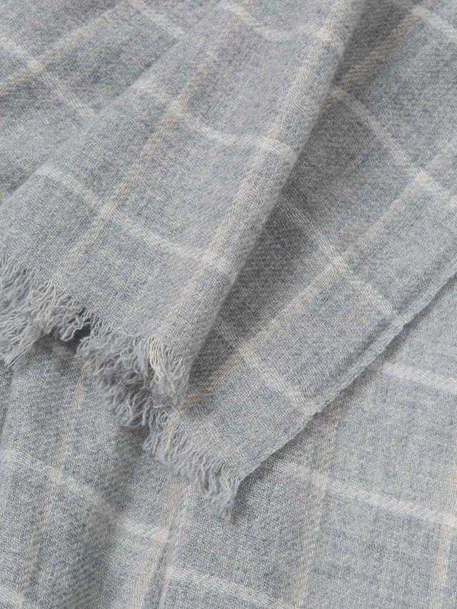 Fedeli Checkered Pattern Scarf In Gray