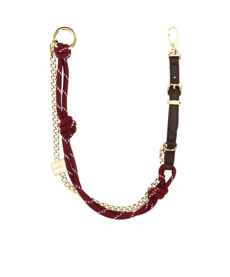 Miu Miu Logo Keychain In Red