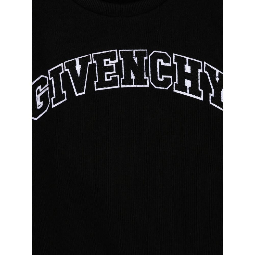 Givenchy Kids Logo Embroidered Long-sleeved Sweatshirt In Black