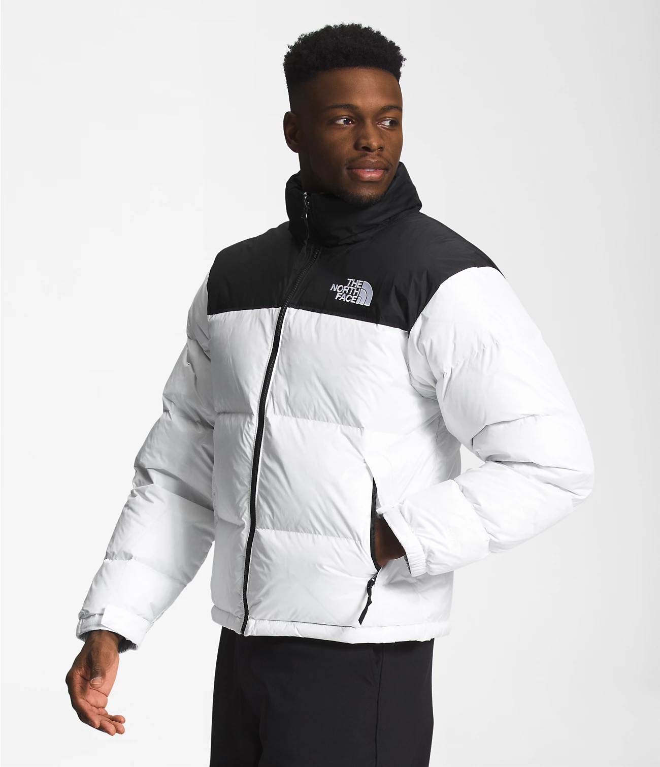 The North Face Long-sleeved Down Jacket In Black