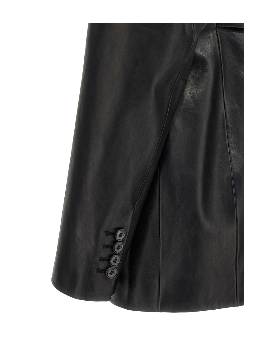 Shop Magda Butrym Long-sleeve Leather Jacket