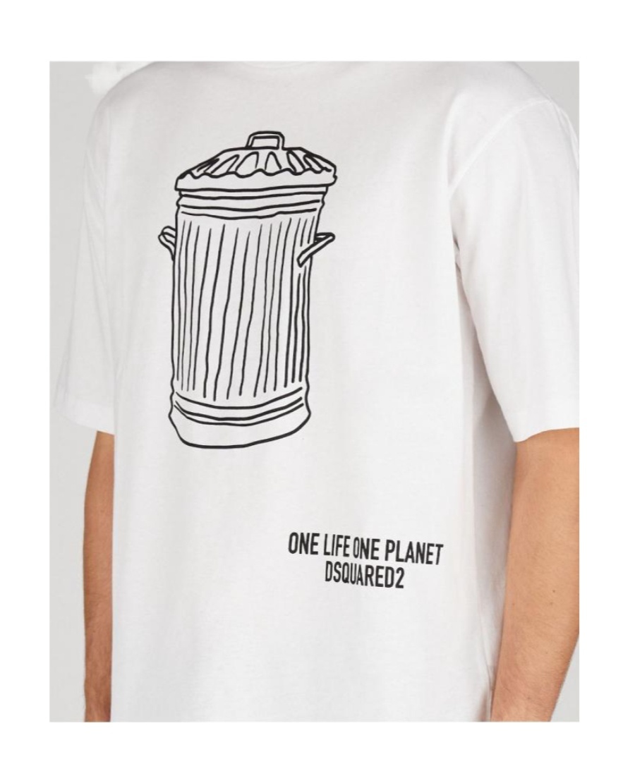 Dsquared2 Graphic-print Organic Cotton T-shirt In White