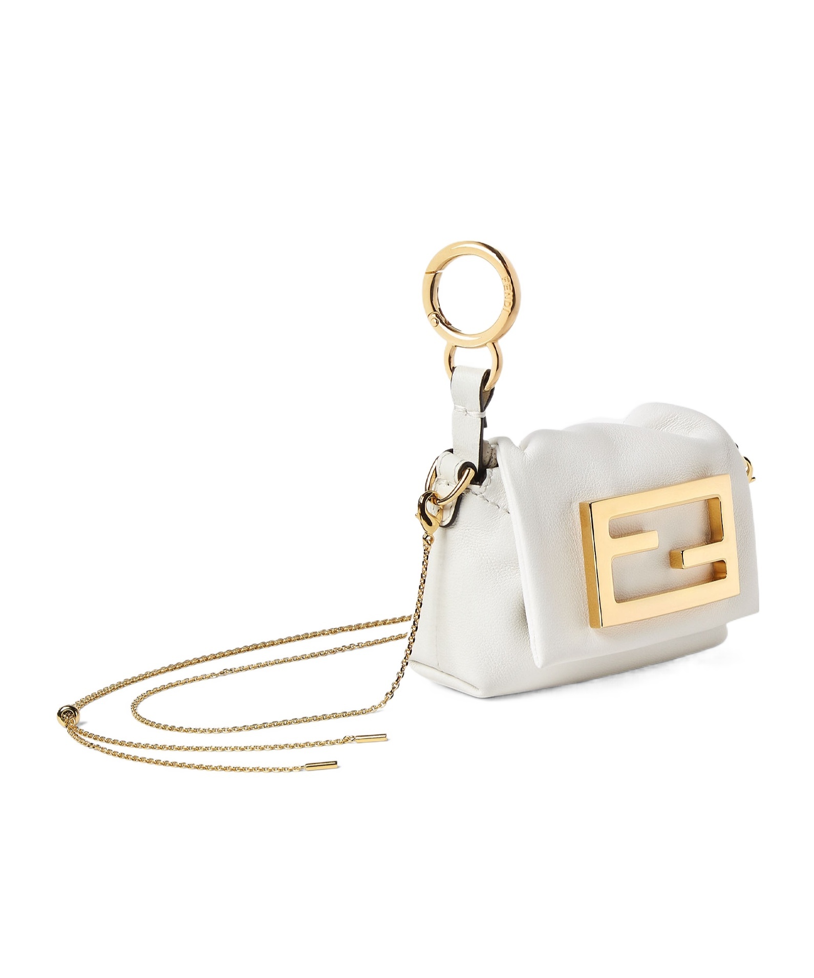 Fendi Mamma Baguette Nano Shoulder Bag In White