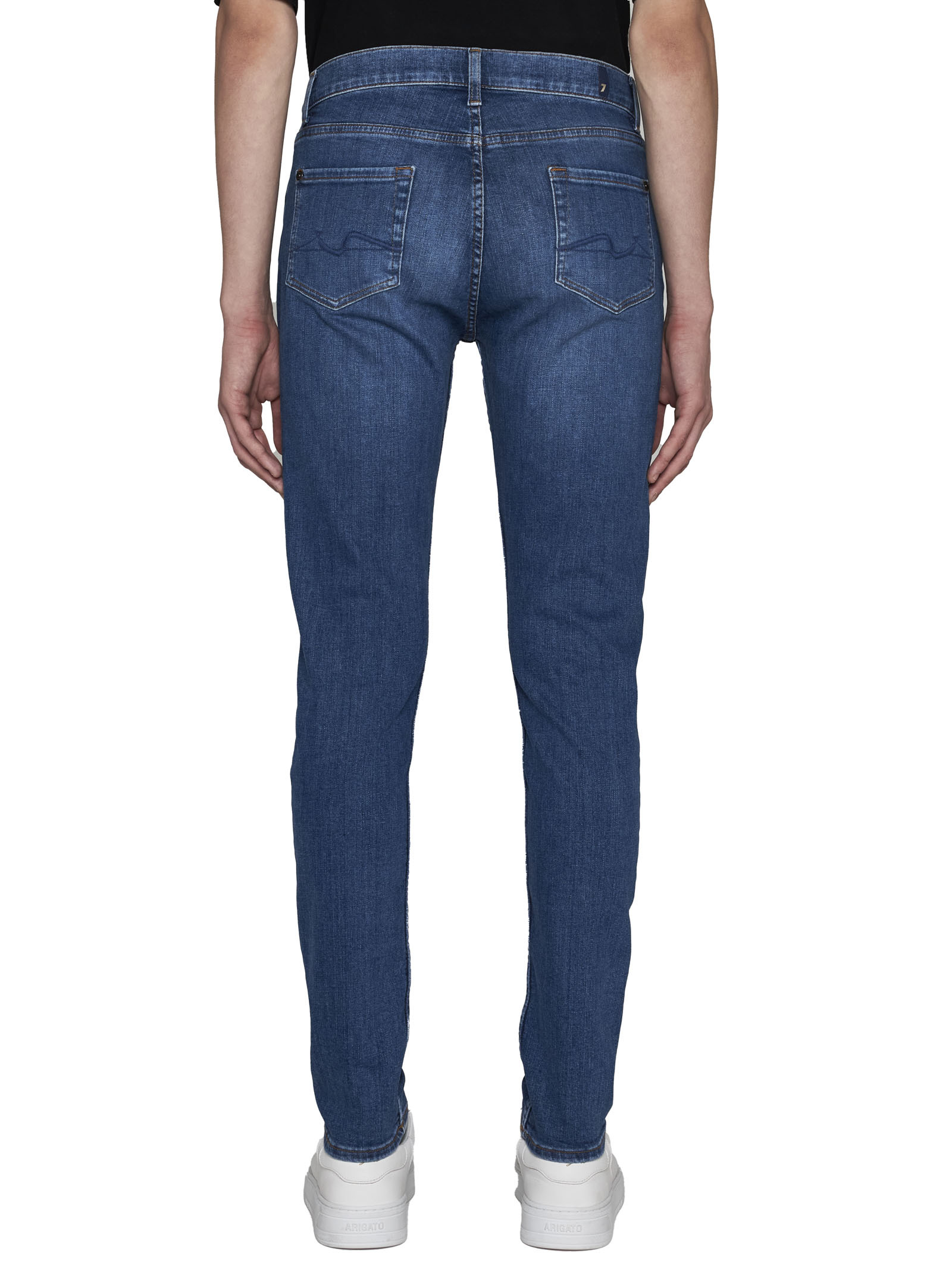 7 For All Mankind Slim-leg Cotton Jeans In Blue