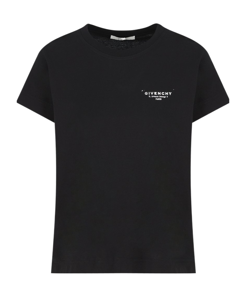 Givenchy Black Cotton Jersey Crewneck T-shirt In Multi