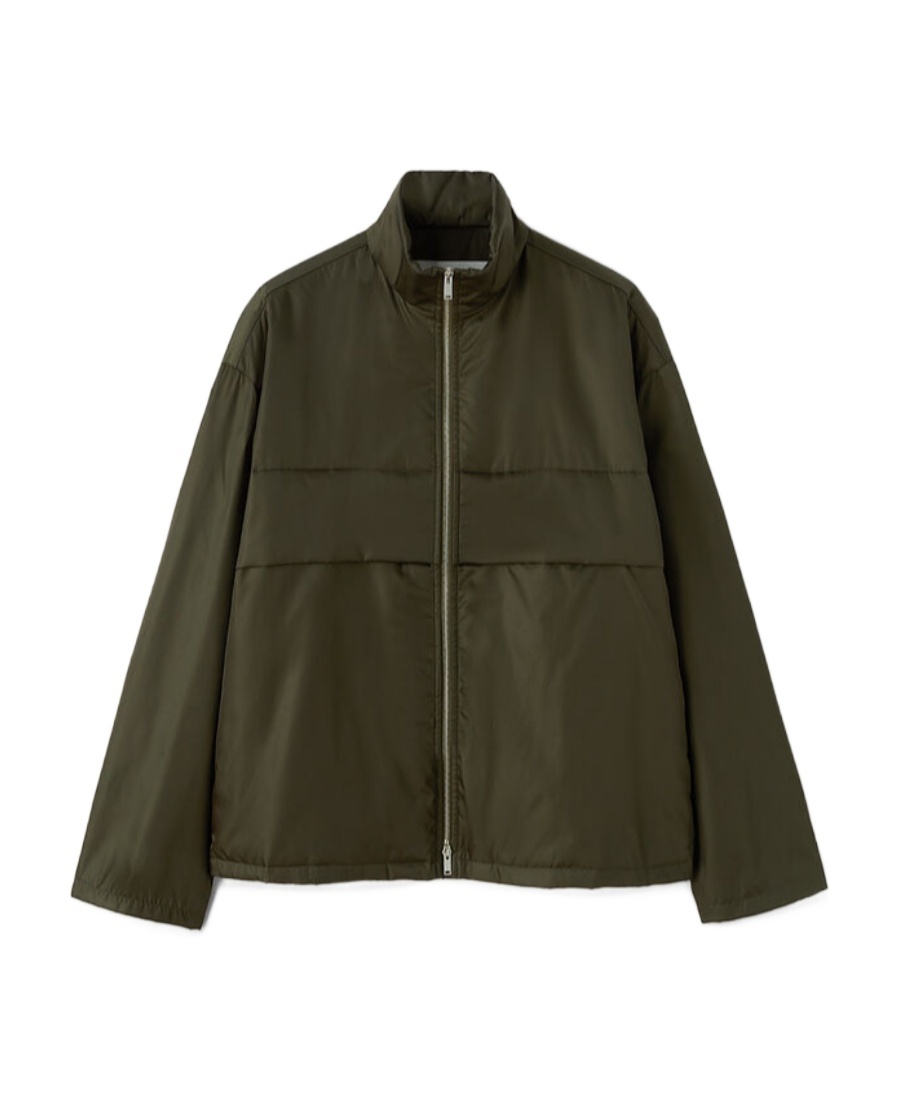 Jil Sander Funnel-neck Padded Jacket In Green