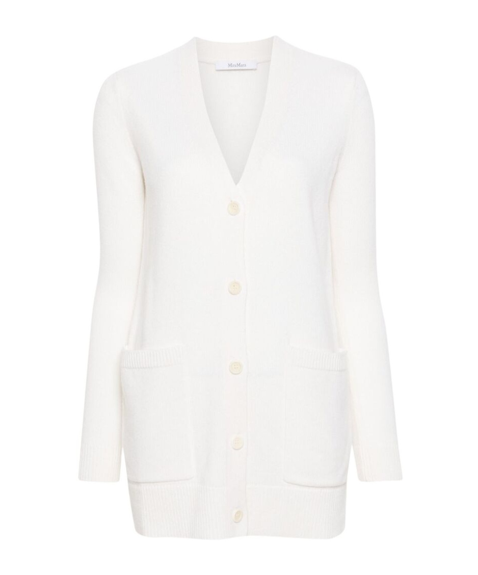 Max Mara Wool And Cashmere Blend Cardigan In White