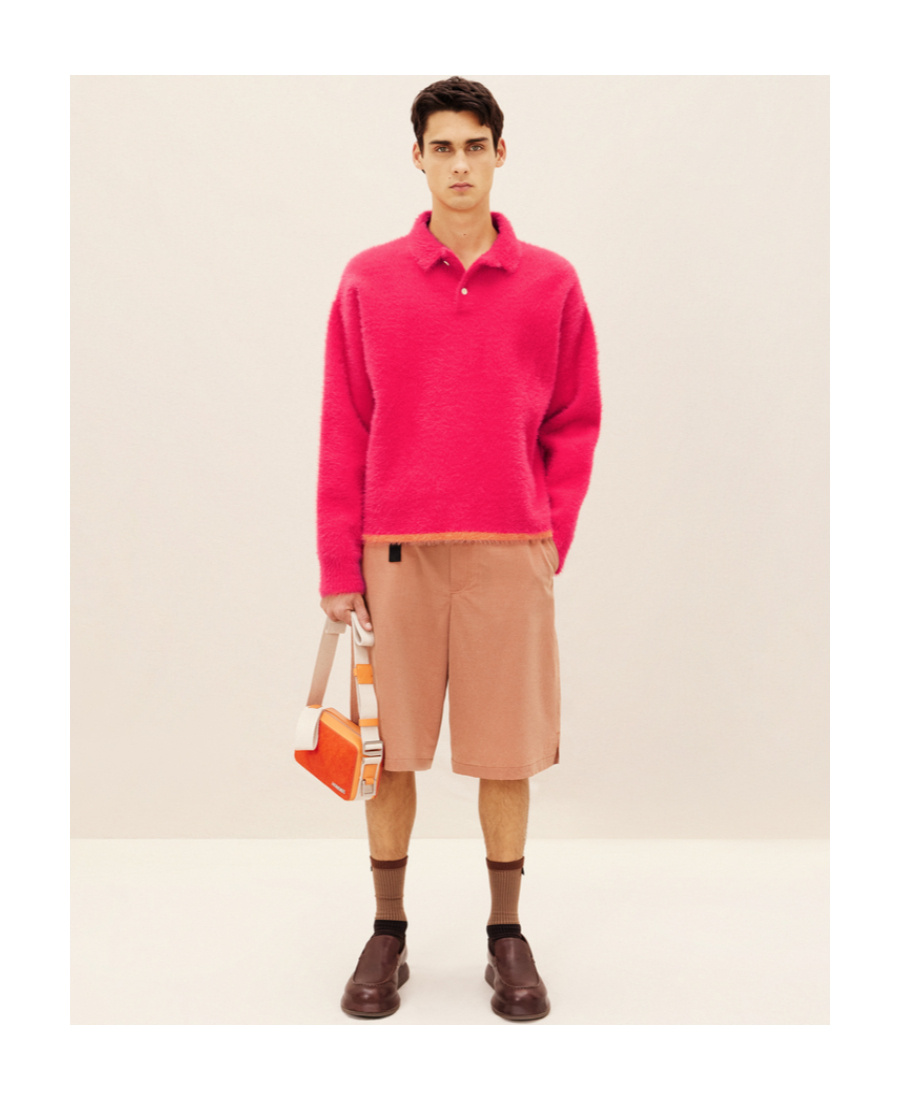Jacquemus Textured Polo Jumper In Red