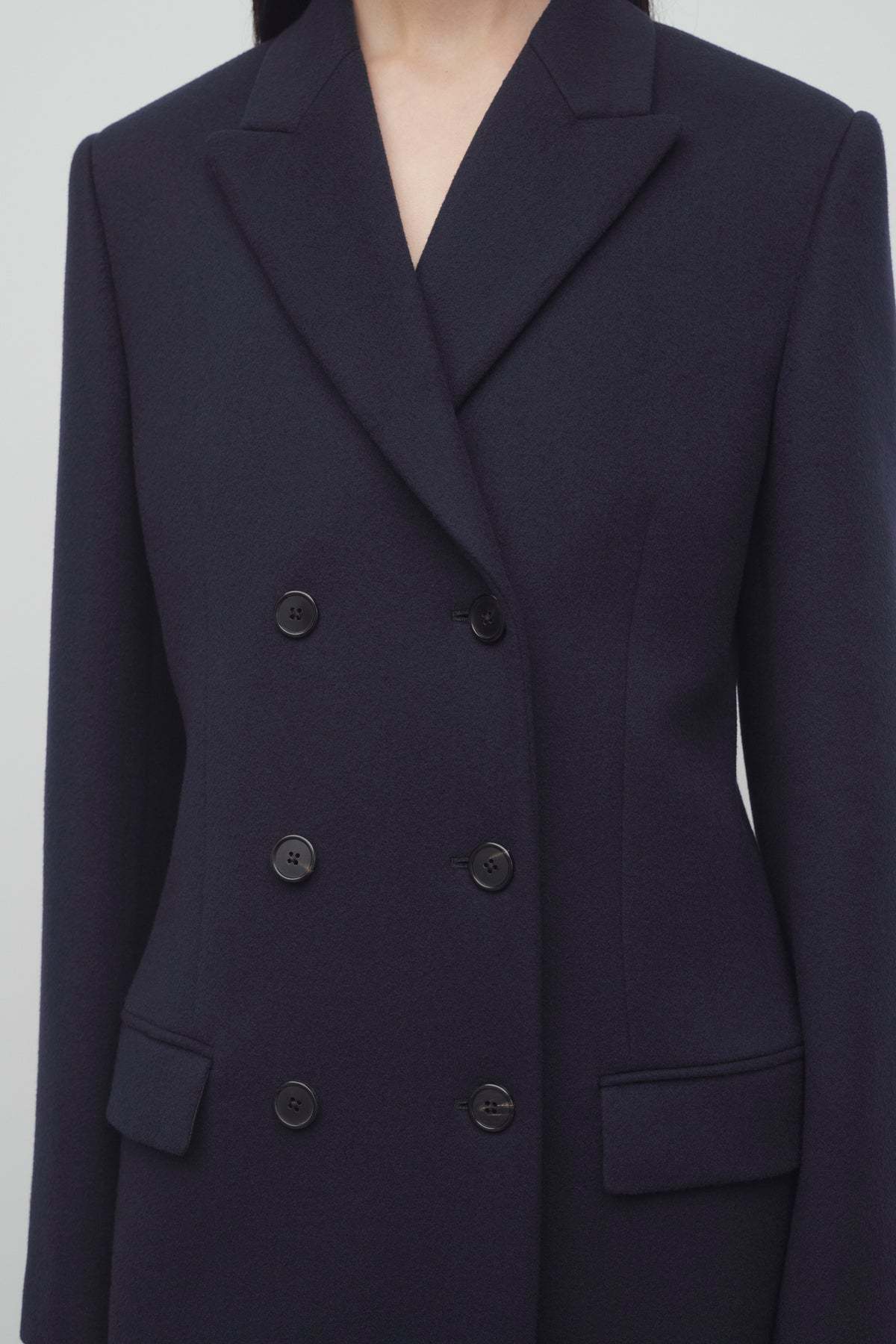 The Row Long-sleeved Cashmere Coat In Black