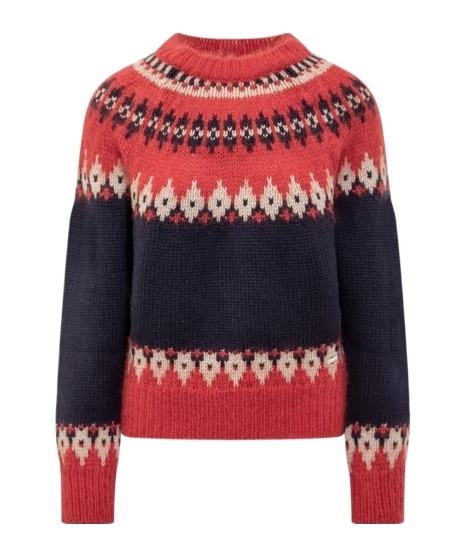 Dsquared2 Fair Isle Intarsia Knit Jumper In Black
