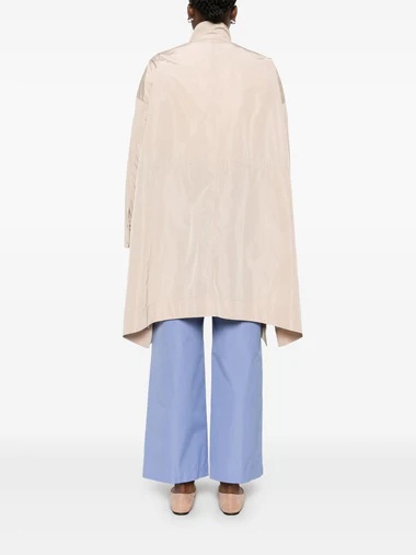 Aspesi High Collar Trench Coat In Neutral