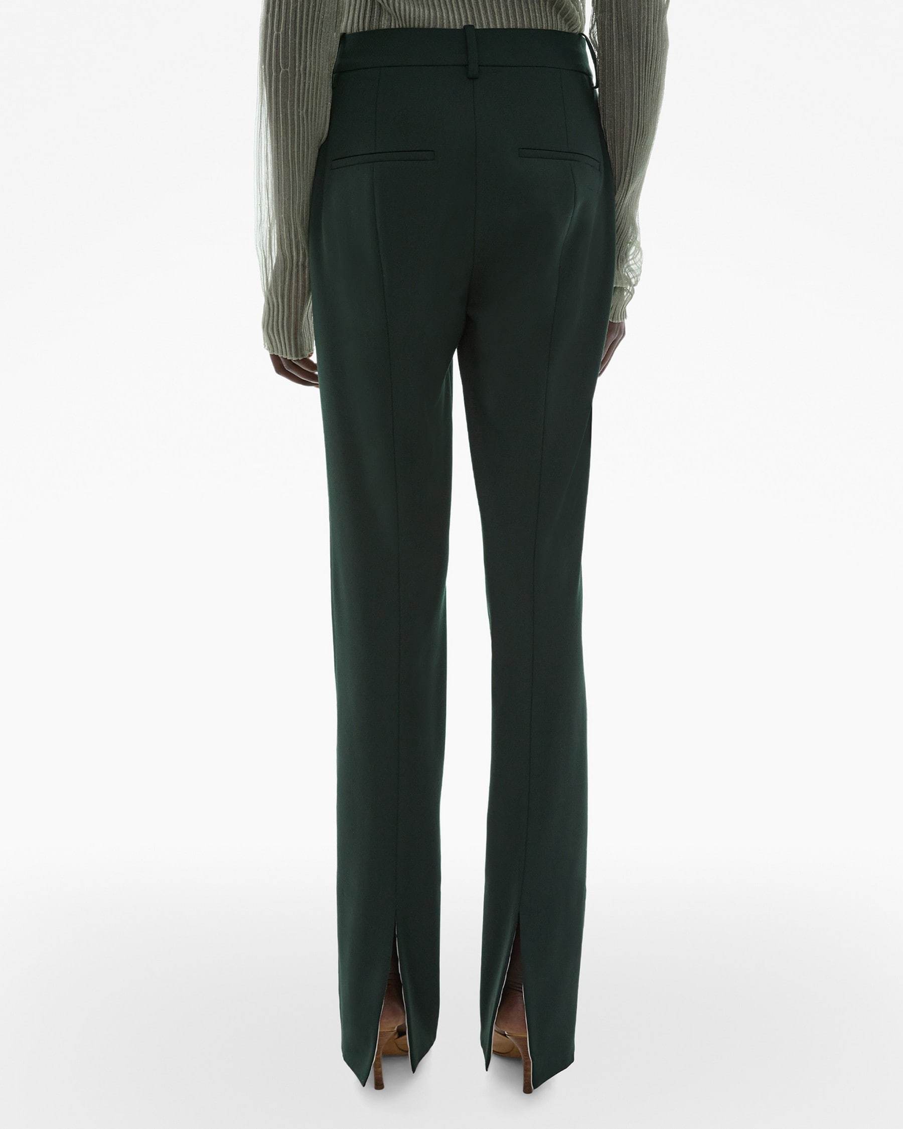 Shop Helmut Lang Mid-rise Straight-leg Trousers In Green