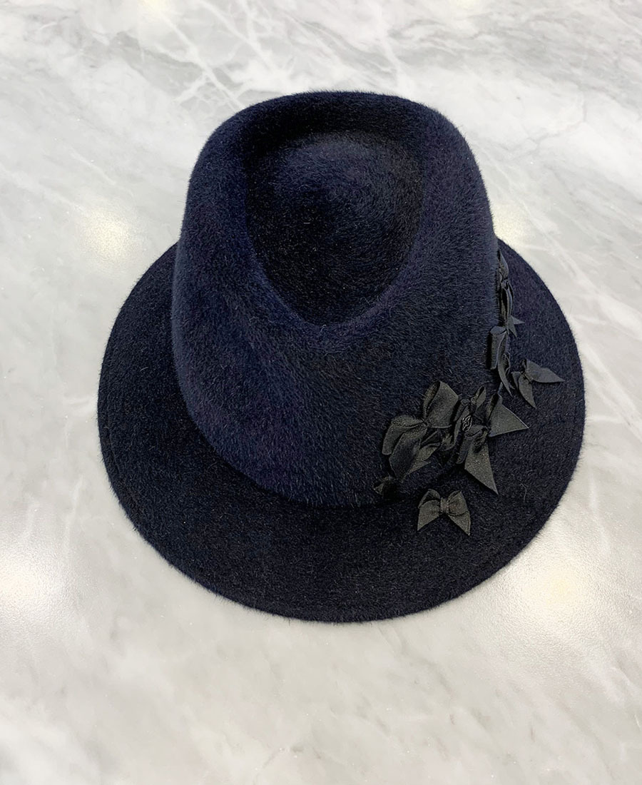 Maison Michel Bow Hat In Blue