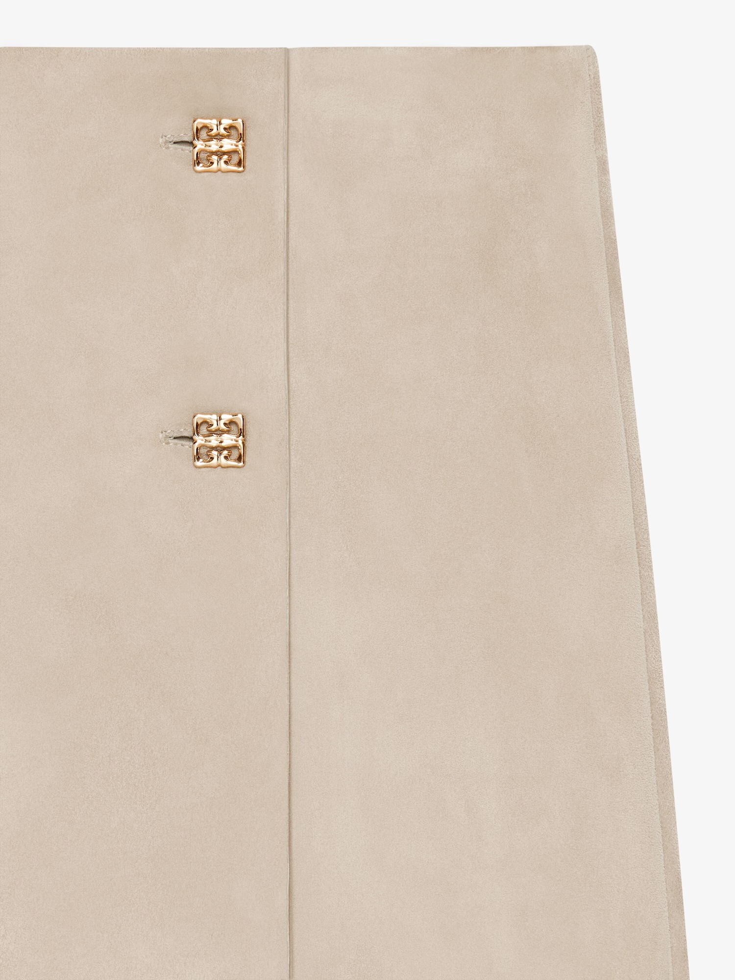 Givenchy Wrap Mini Skirt In Suede With 4g Detail In Nude