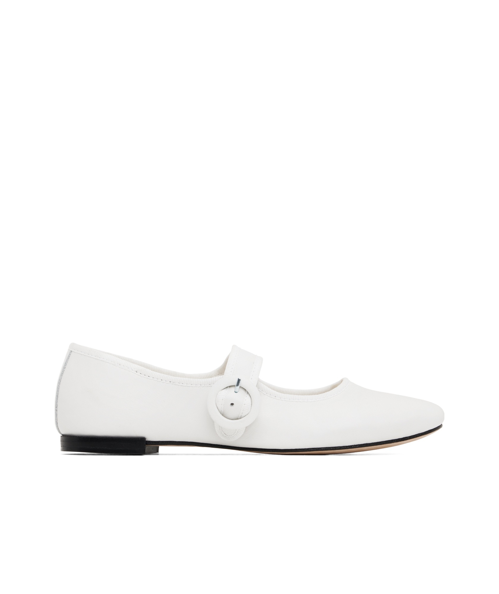 Repetto White Georgia Square Toe Mary Jane Ballerina Flats In White
