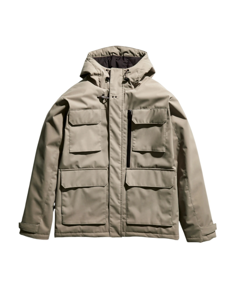 Fay Hooded Long-sleeved Casual Jacket In Nude