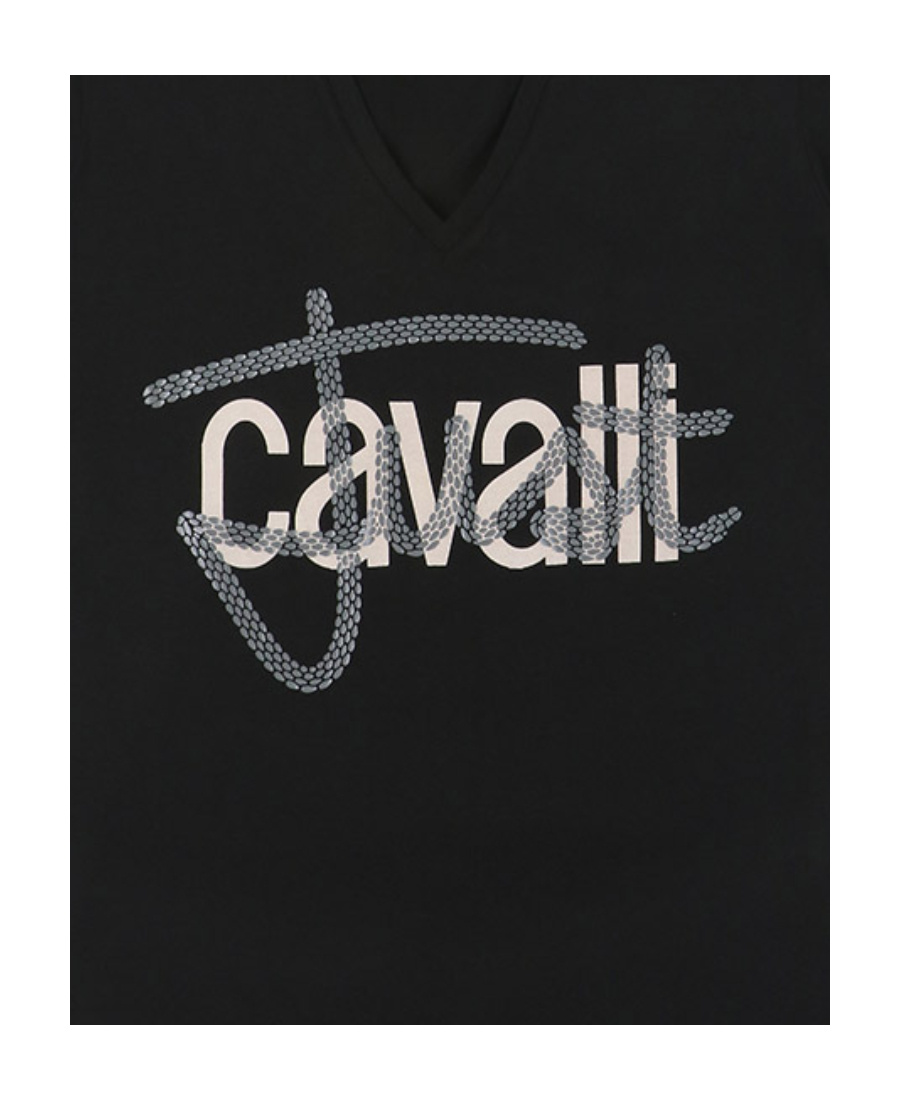 Just Cavalli Letter Printed T-shirt In Black
