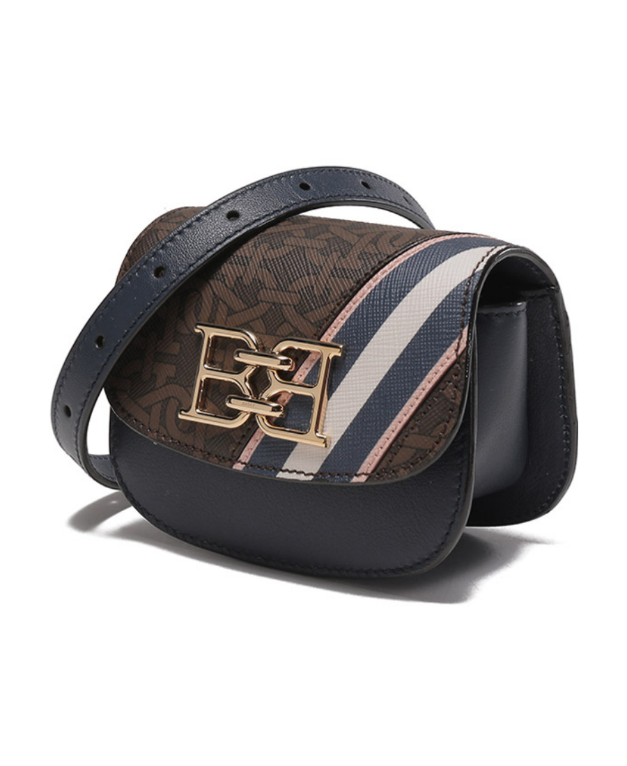 Bally Bag In Leather And Coated Cotton In Black
