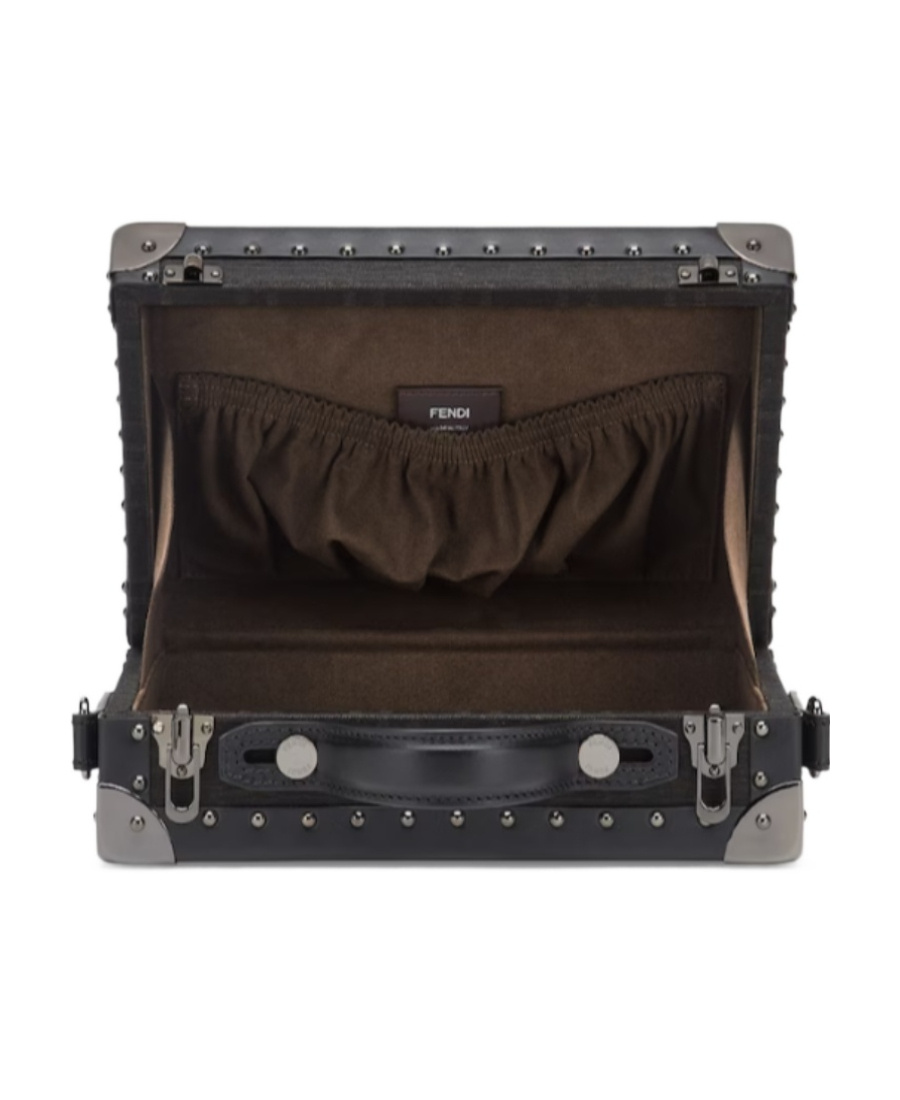 FENDI BROWN FF FABRIC SUITCASE