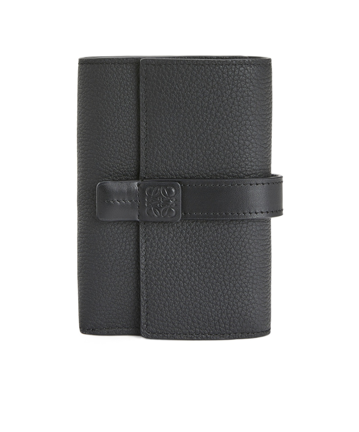Loewe Womens Black Anagram-embossed Vertical Leather Wallet In Black
