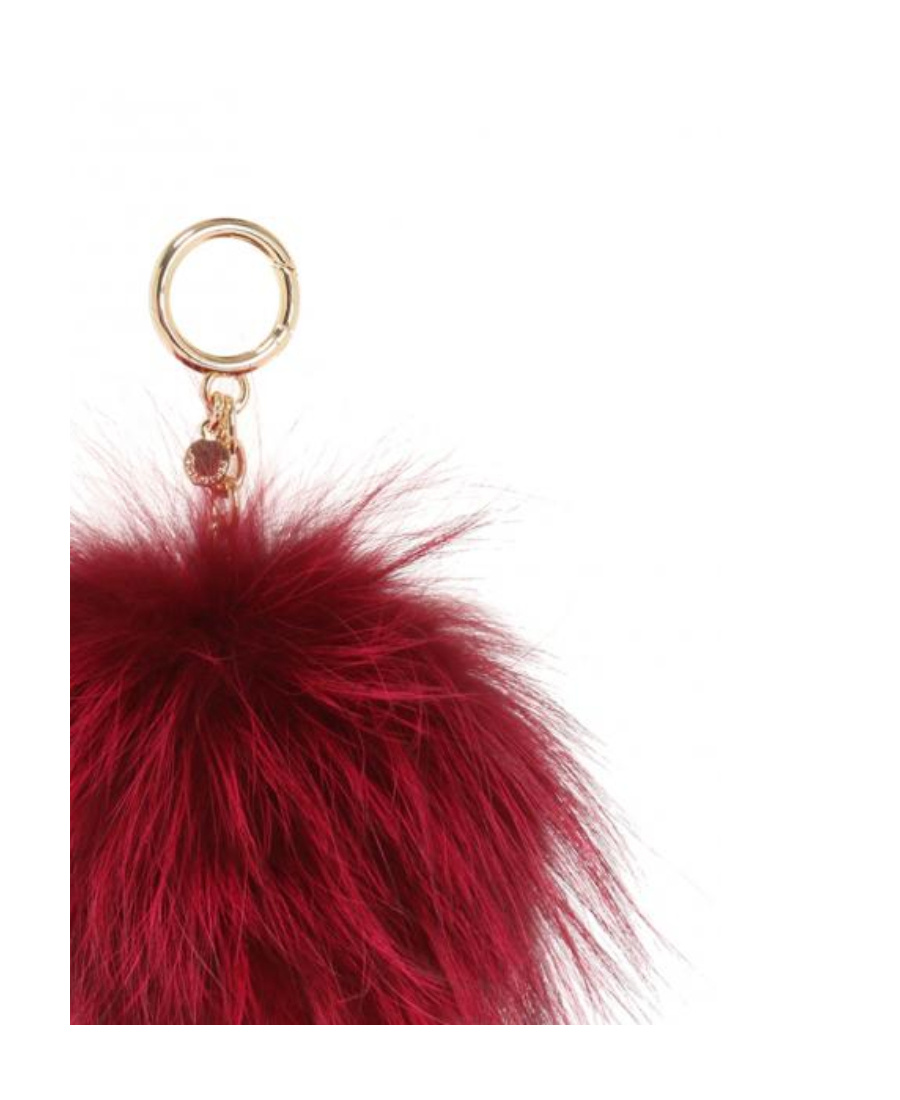 Michael Kors Fluffy Ball Key Chain In Red