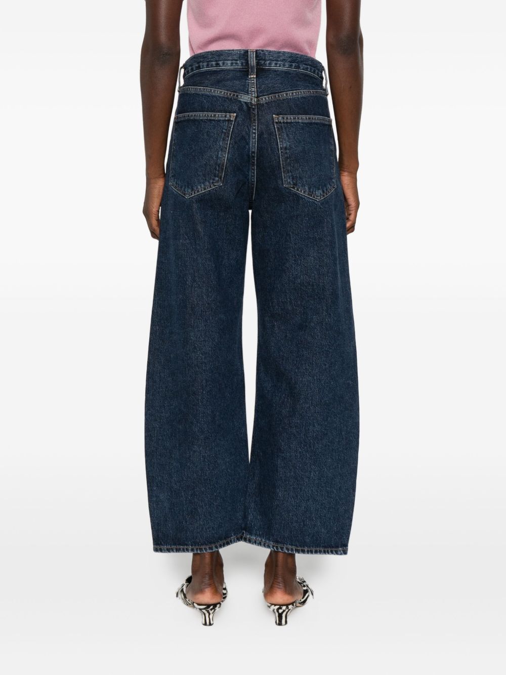 Agolde Denim Trousers With Belt Loops In Blue