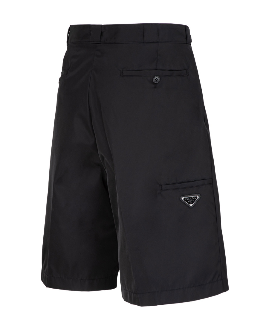 Prada High-waisted Knee-length Shorts In Black