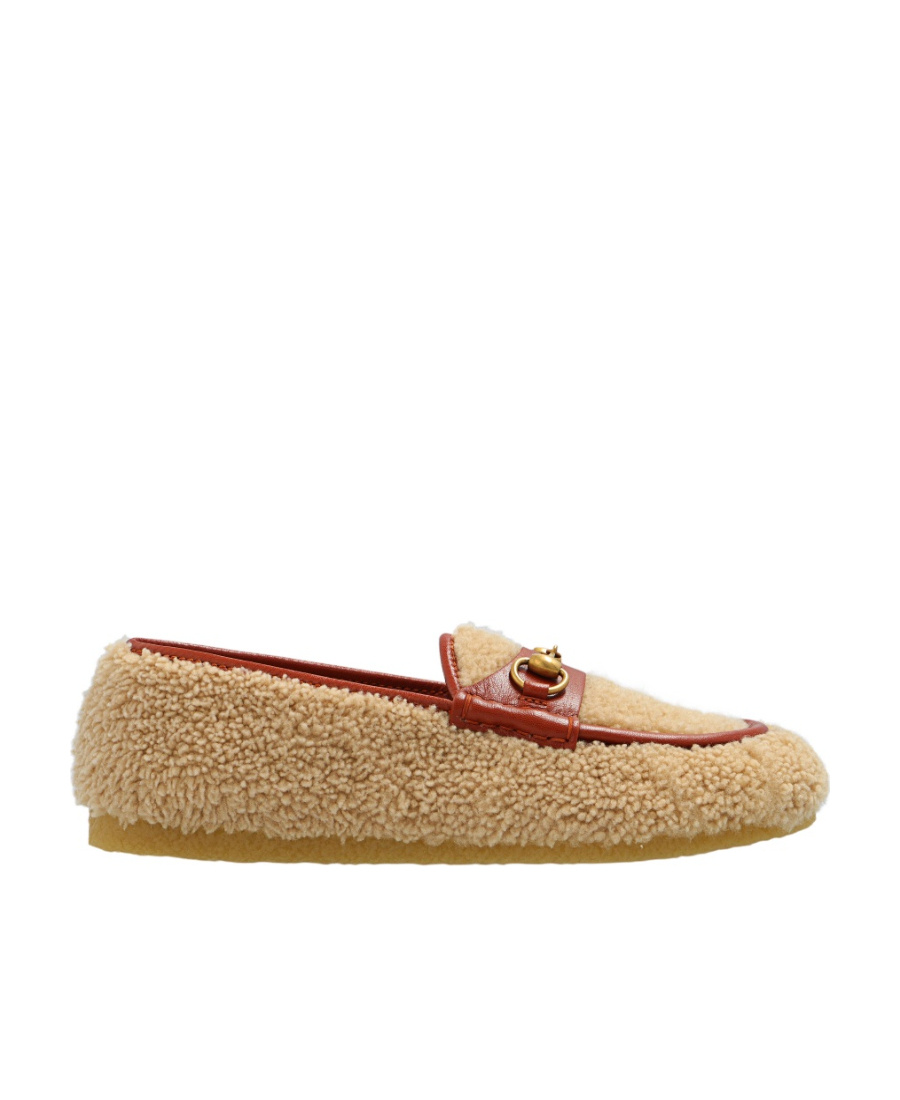 Gucci Horsebit Wool Loafers In Brown