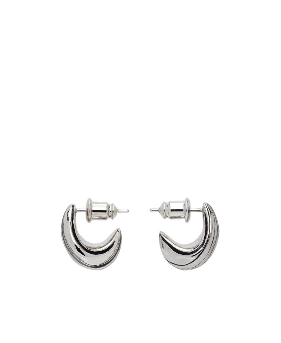 Lemaire Girasol Striped Earrings In Gray
