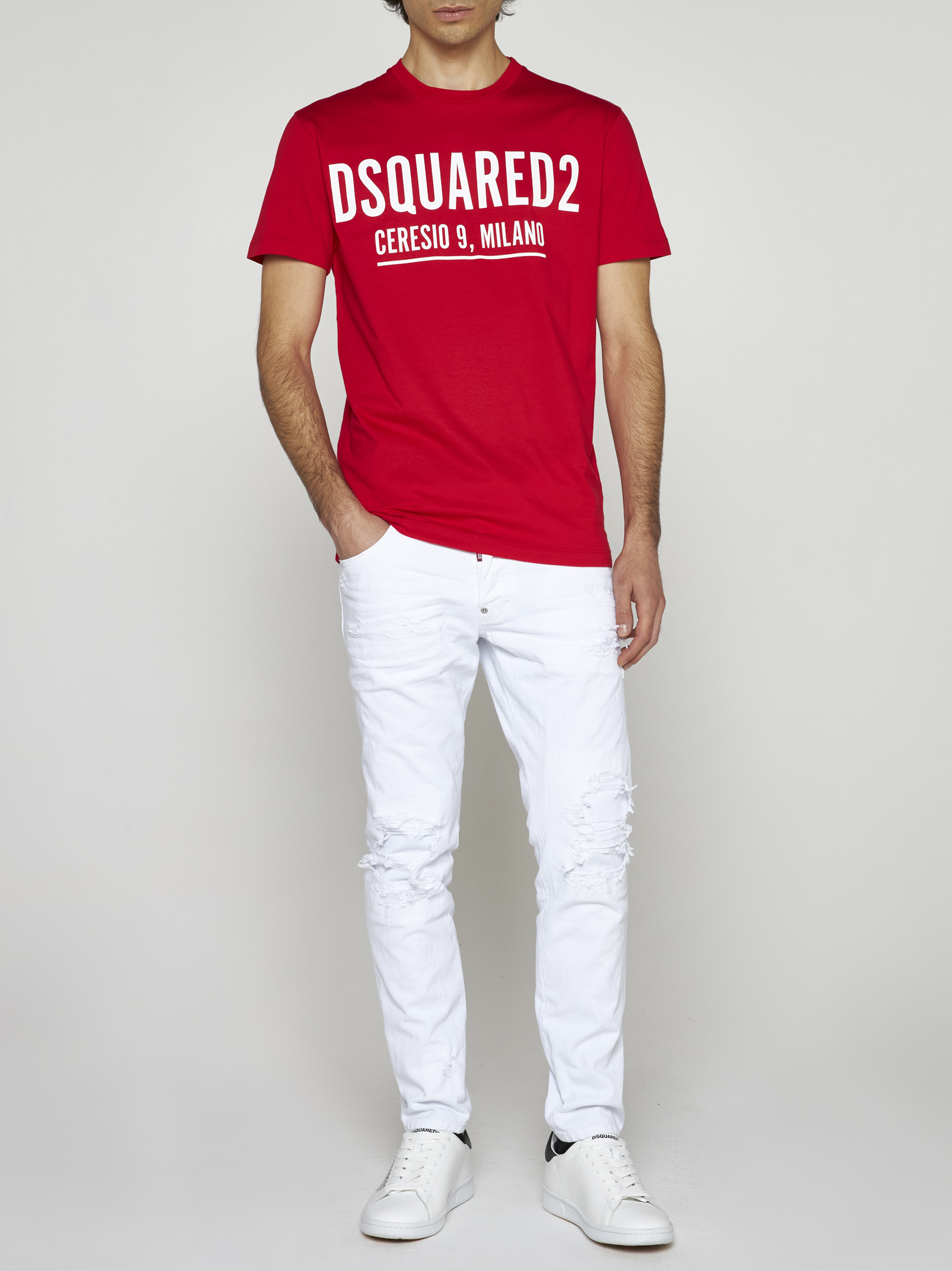 Dsquared2 Man T-shirt Red Size L Cotton In Red