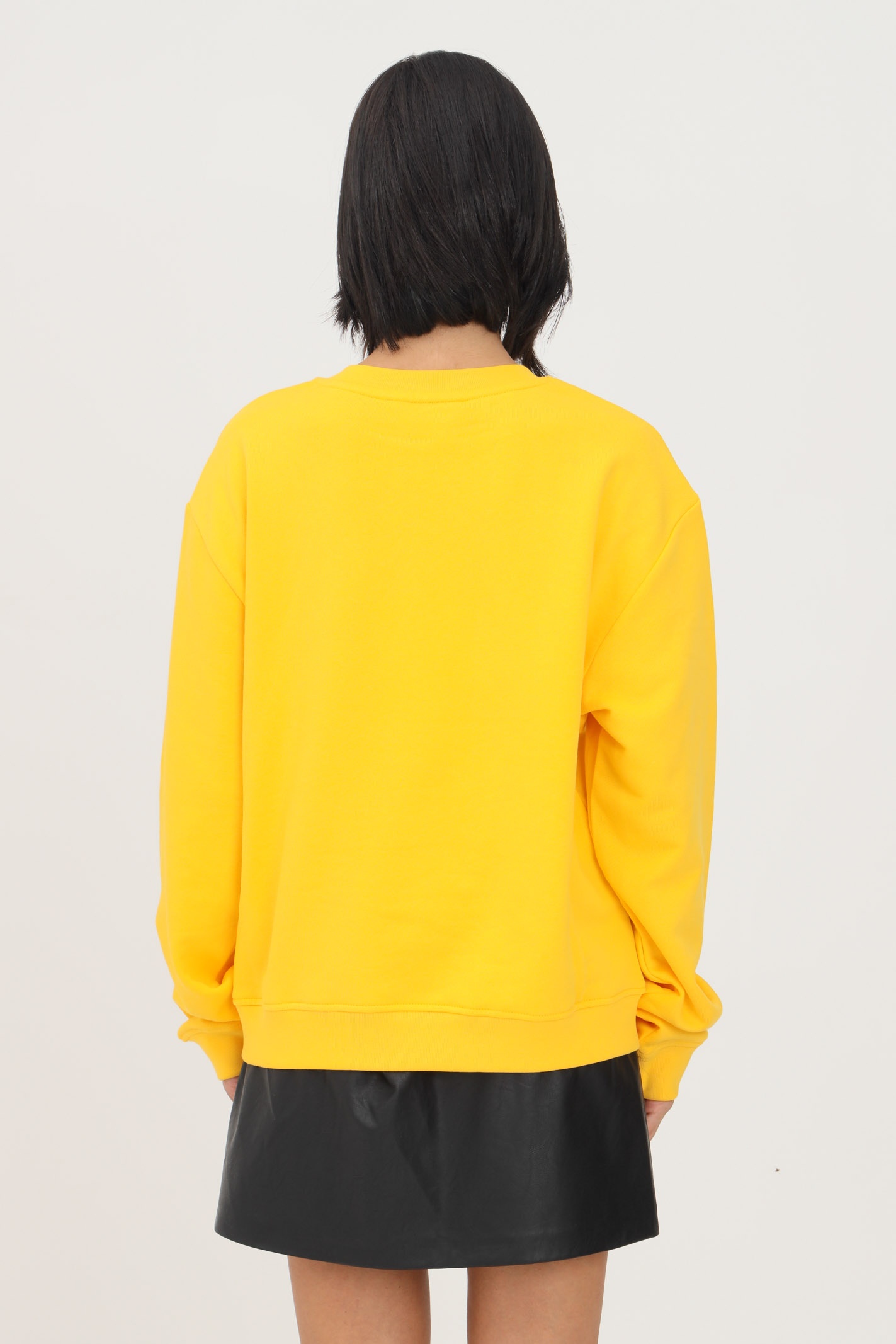 Moschino Heart-shaped Upholstered Sweater In Yellow