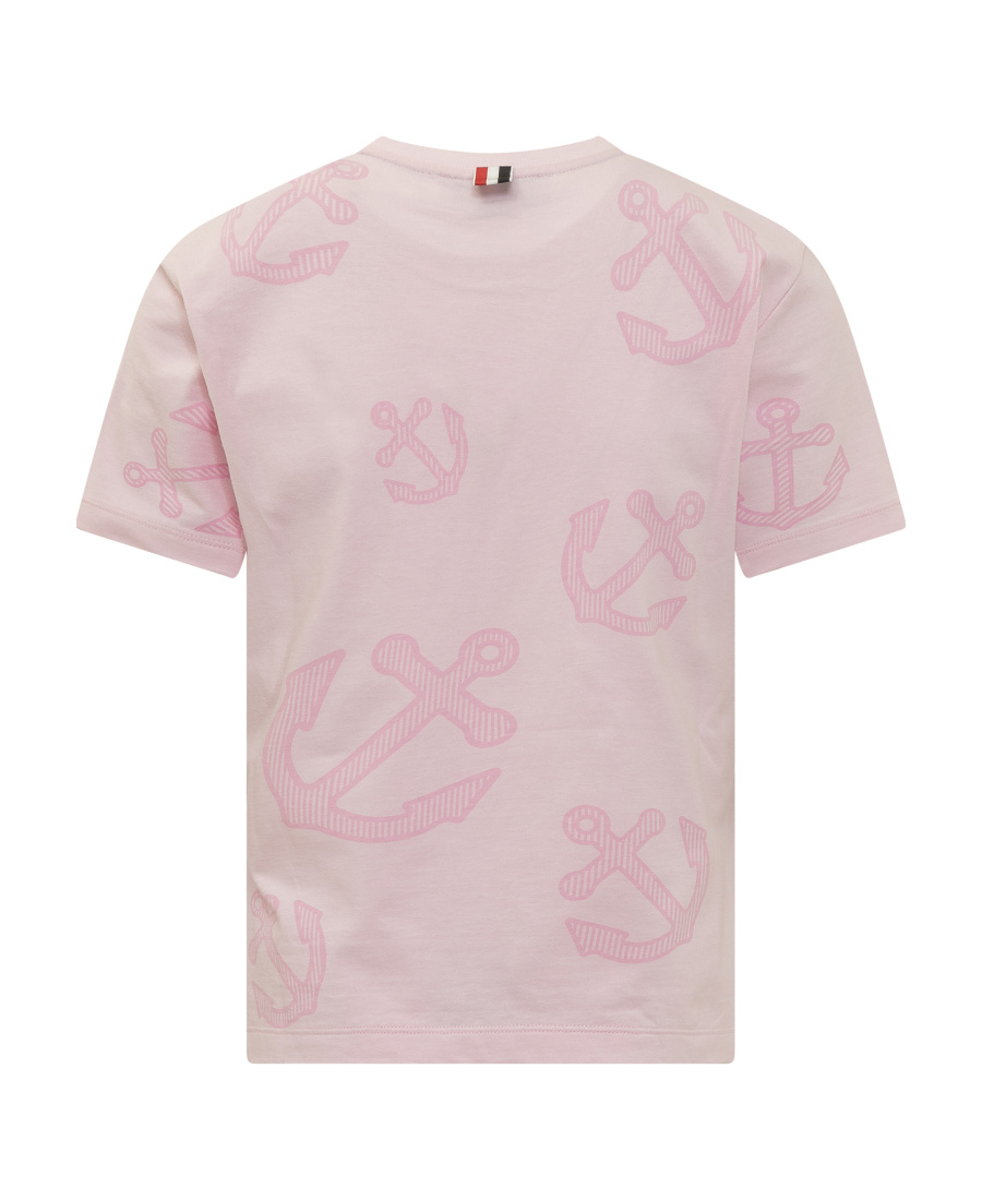 Thom Browne Anchor-print T-shirt In Pink