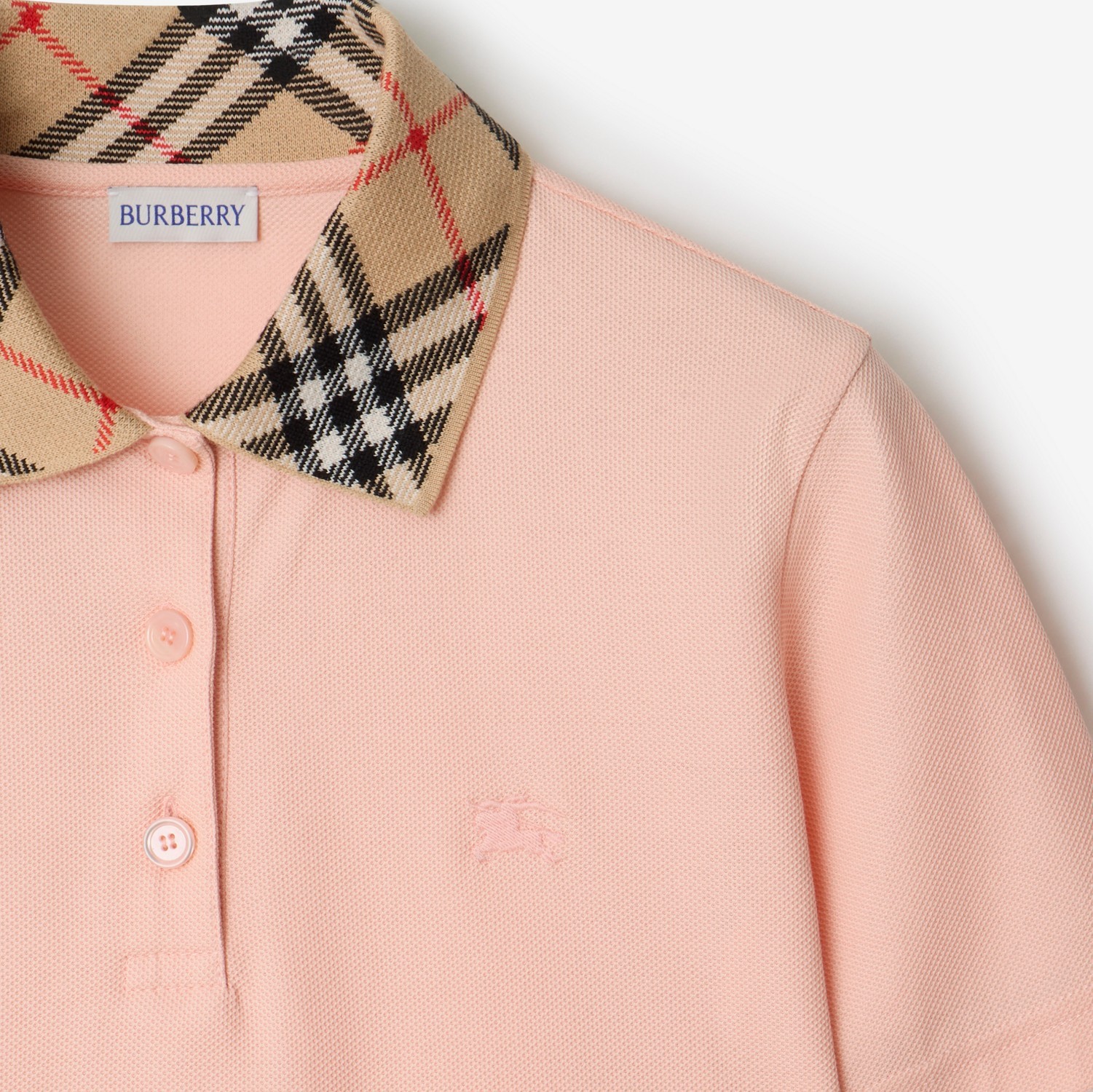 Burberry Collared Check Ribbed Short Sleeves