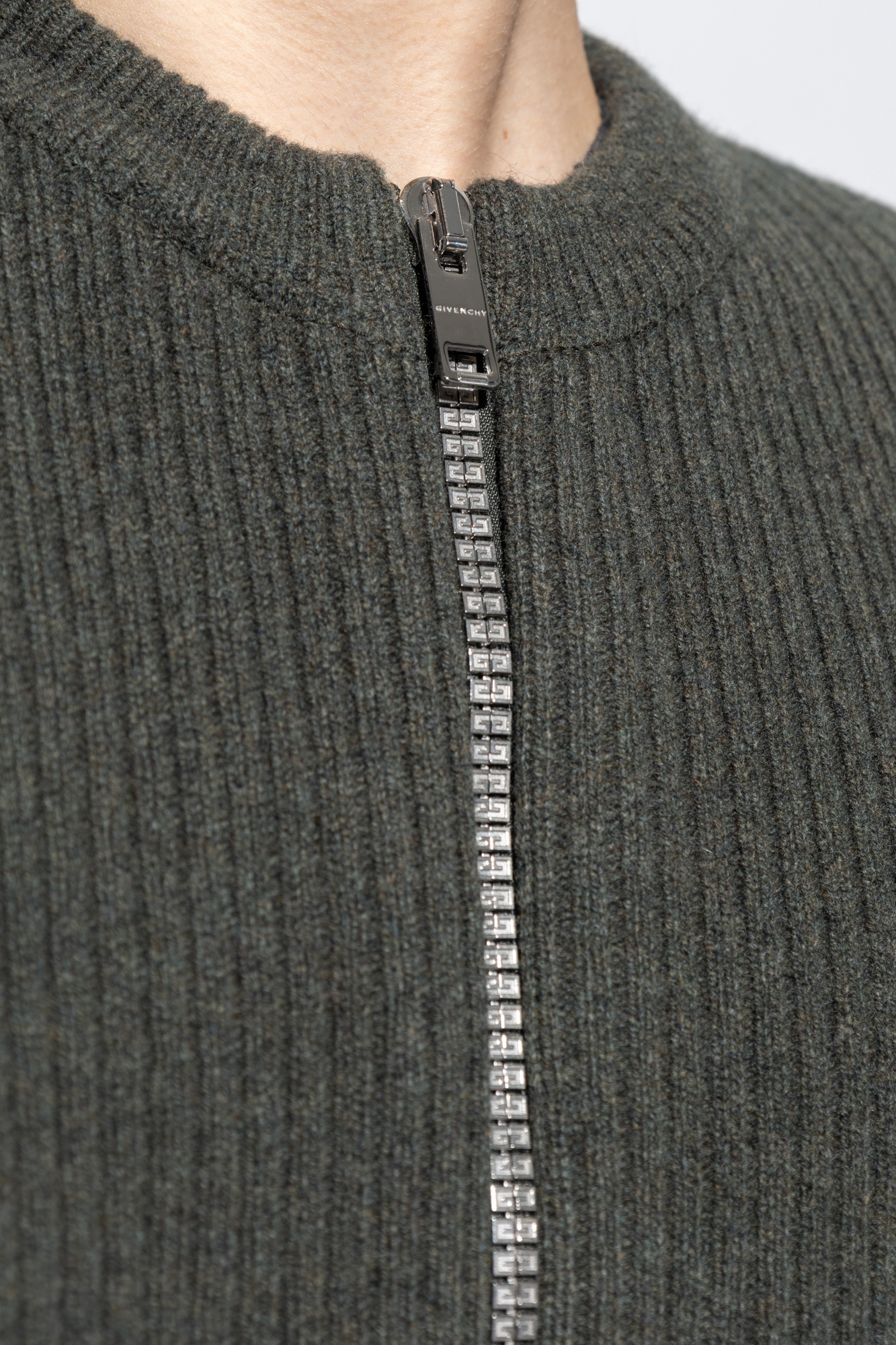 Givenchy Versatile Wool Crewneck Cardigan In Green