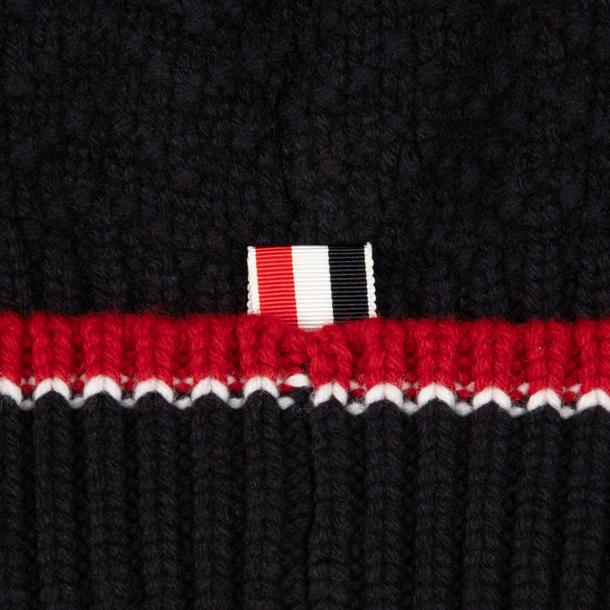 Thom Browne Knitted Merino Beanie Hat In Multicolor