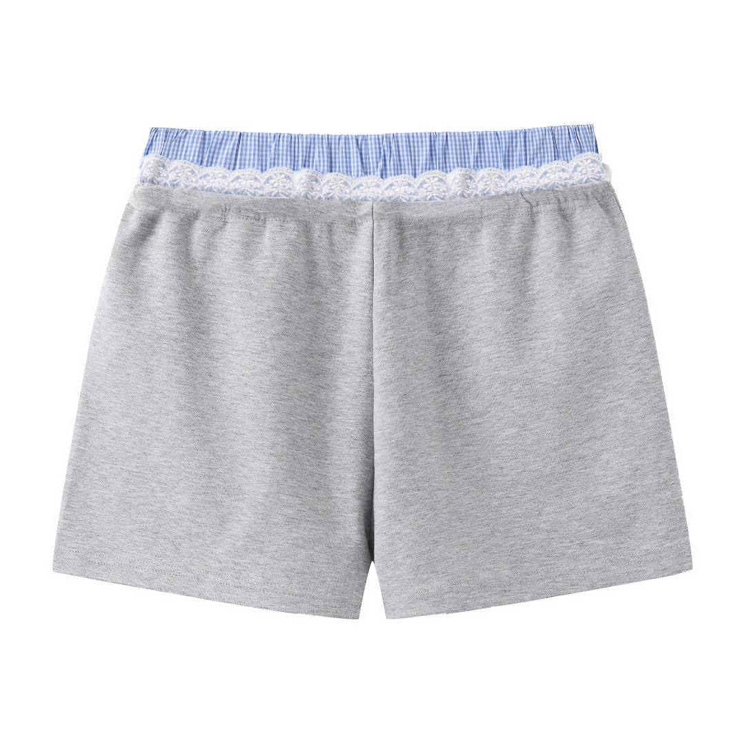 Marissa Chiara Elastic Waist Shorts In Gray