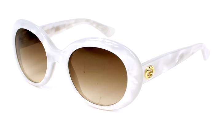 Gucci Round Sunglasses In White