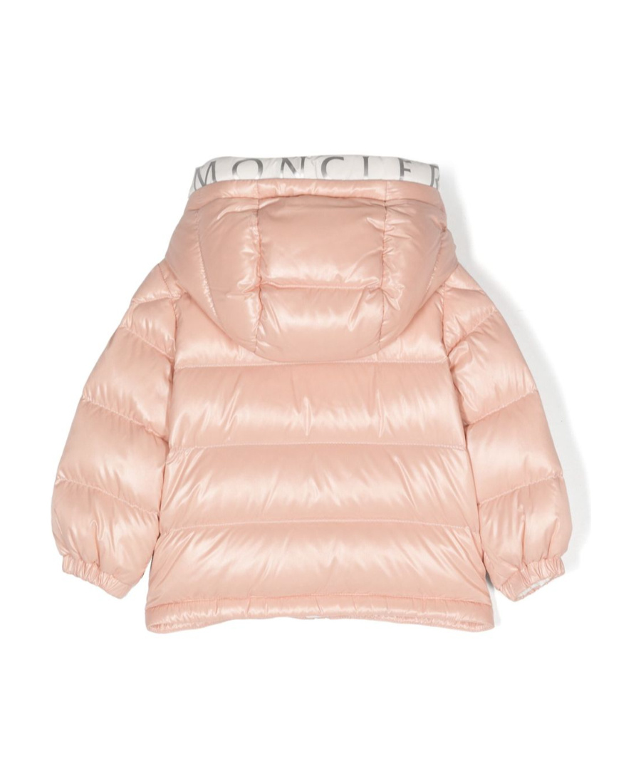 Moncler Long Sleeved Quilted Down Jacket In Pink