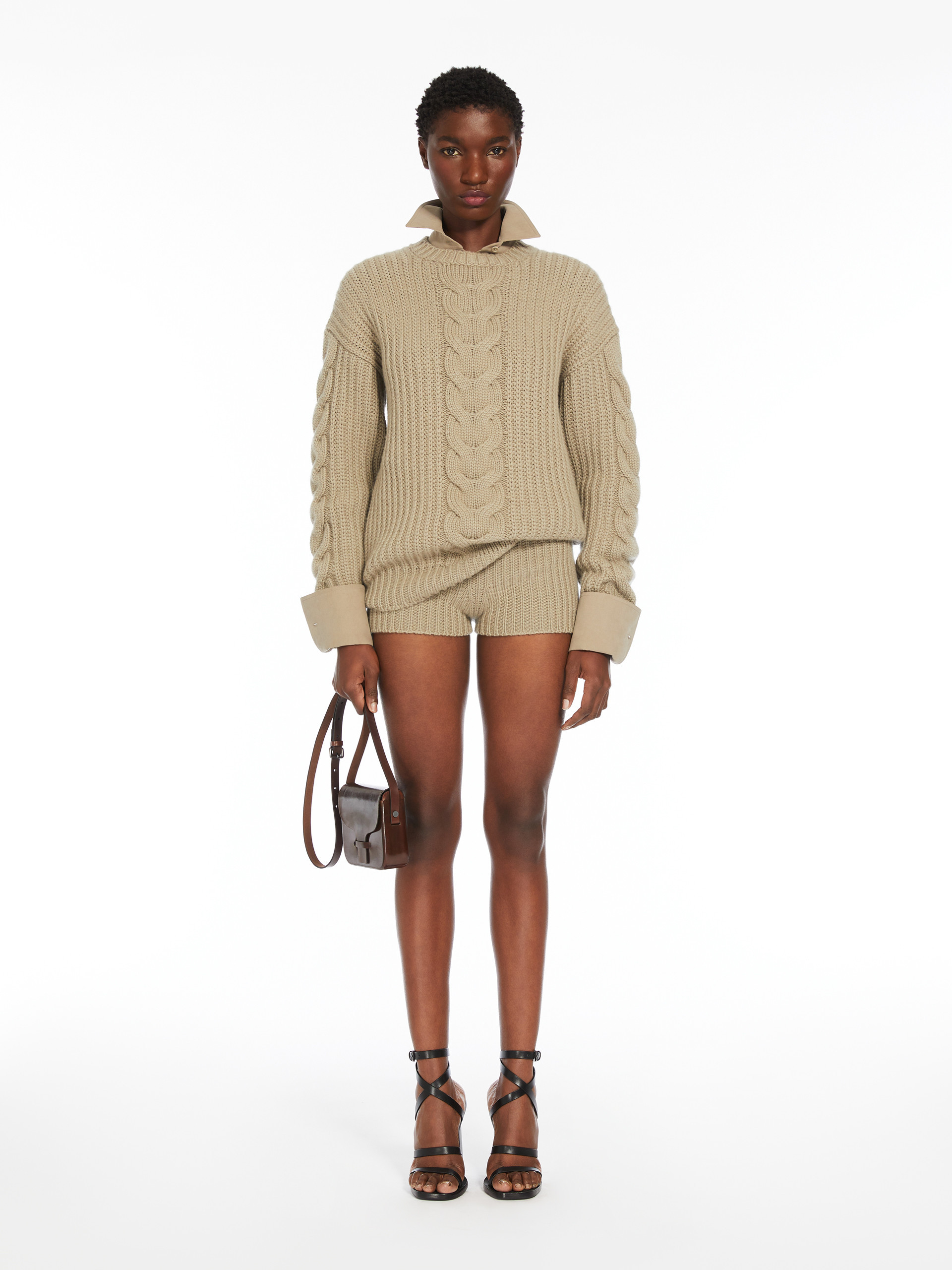 Max Mara Pullover Acciaio In Nude