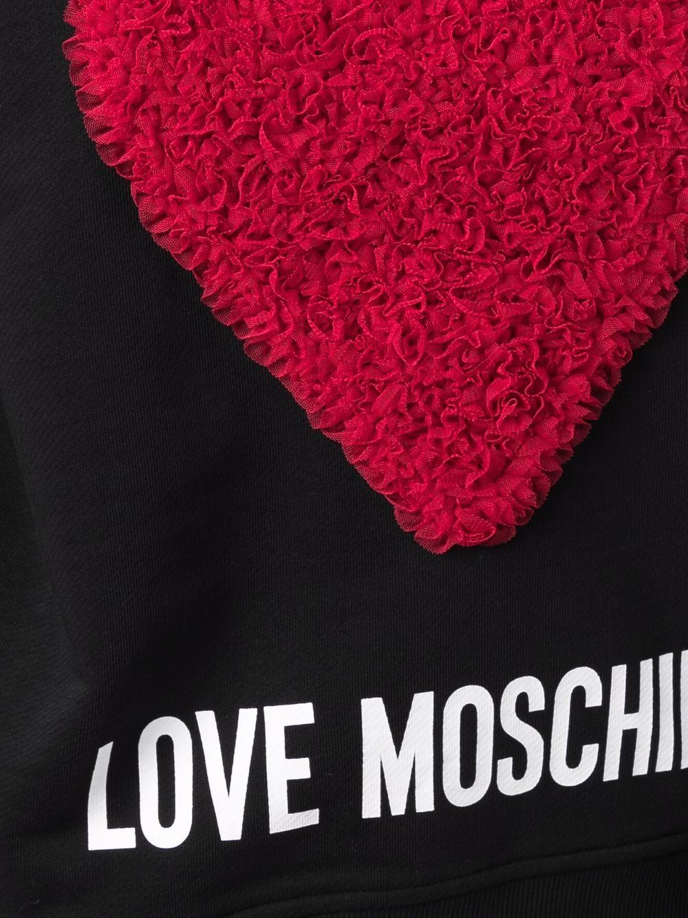 Moschino 3d Heart Sweatshirt In Black