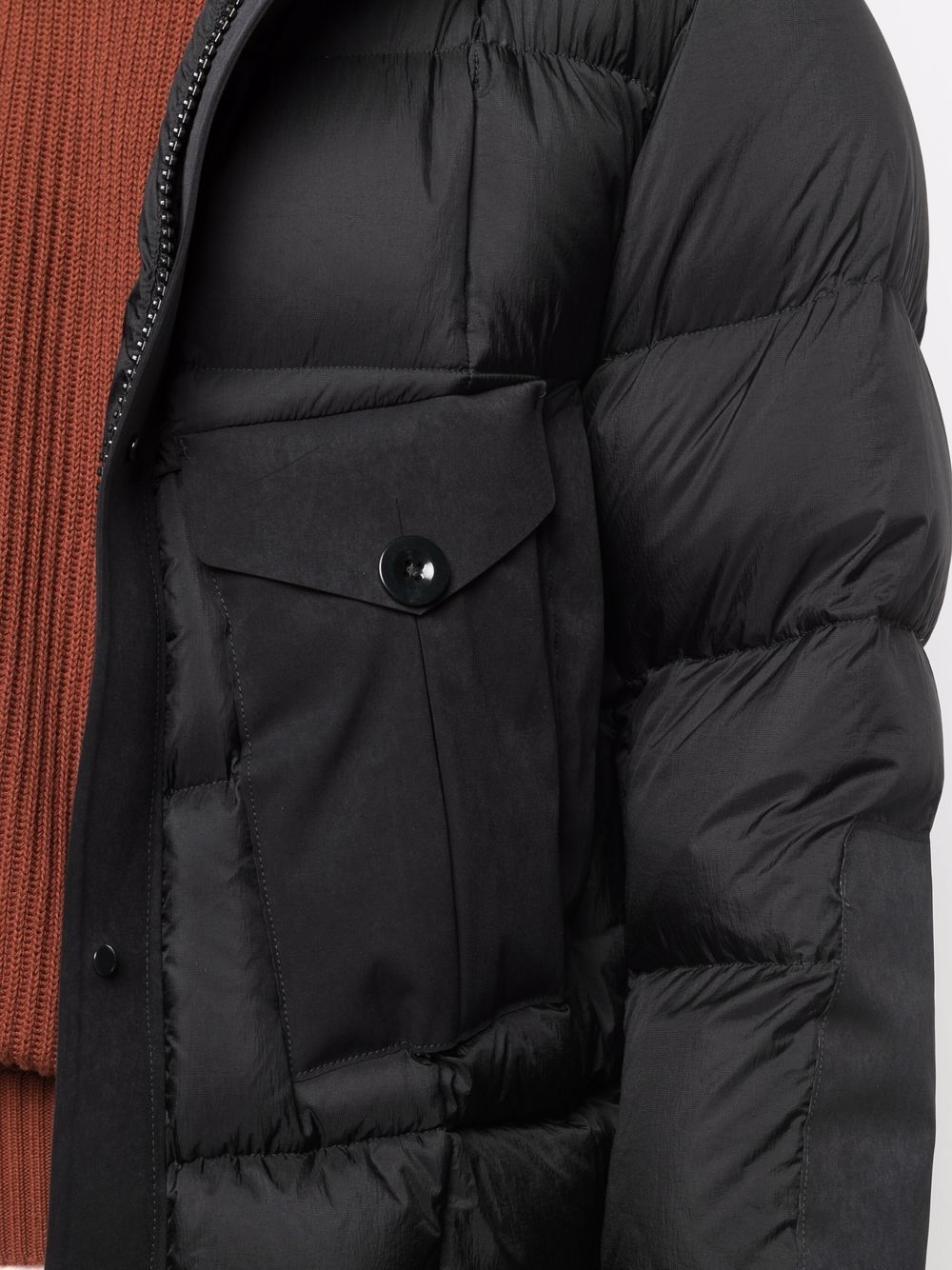 Ten C Hooded Padded Jacket In Black