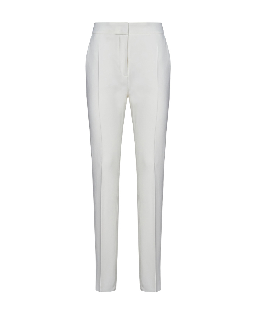 Max Mara Zippered Casual Pants In White