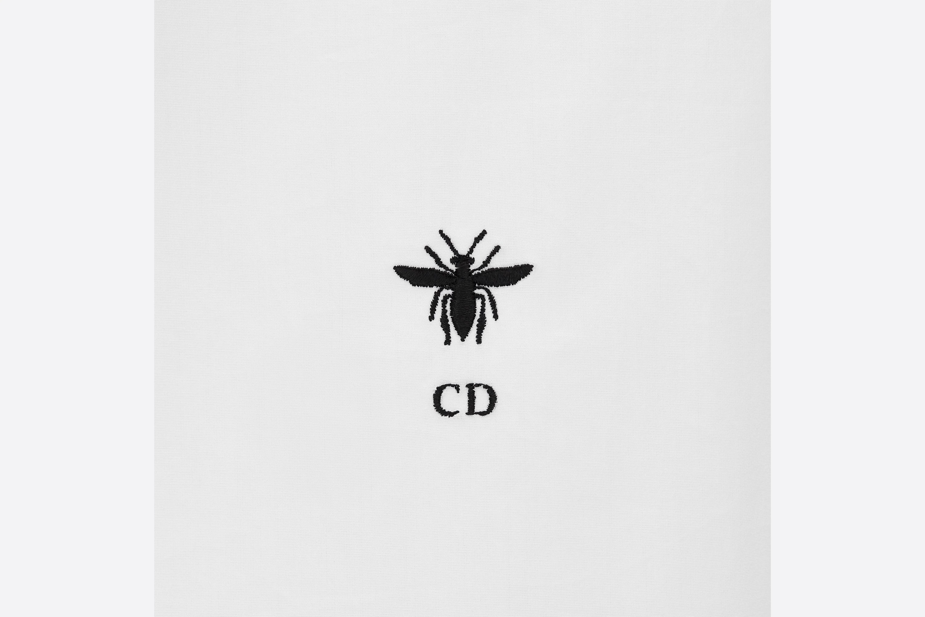 Dior Women Cotton Shirt With Bee And Monogram Embroidery In White